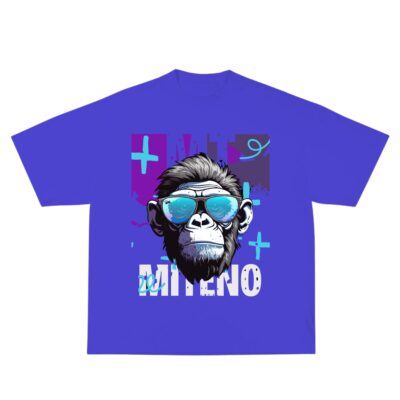 Oversized Miteno Cool Gorilla T-Shirt Top Blue